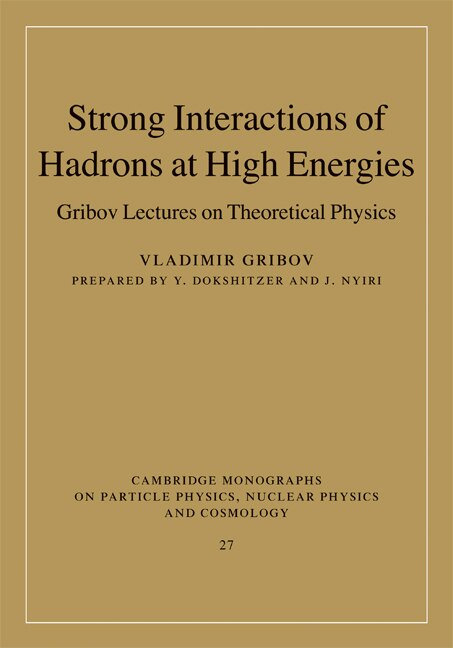 Couverture_Strong Interactions of Hadrons at High Energies