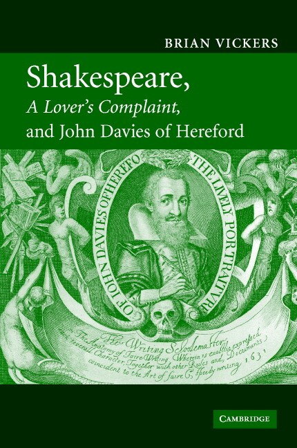Front cover_Shakespeare, 'a Lover's Complaint', And John Davies Of Hereford