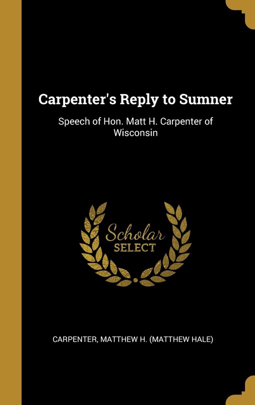 Front cover_Carpenter's Reply to Sumner