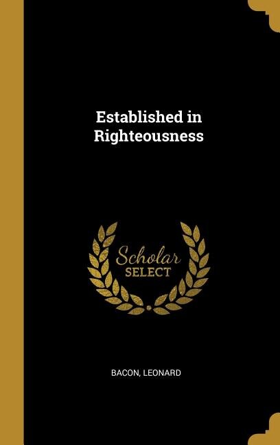 Front cover_Established in Righteousness