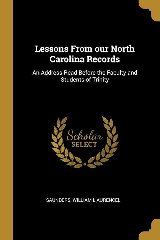Front cover_Lessons From our North Carolina Records
