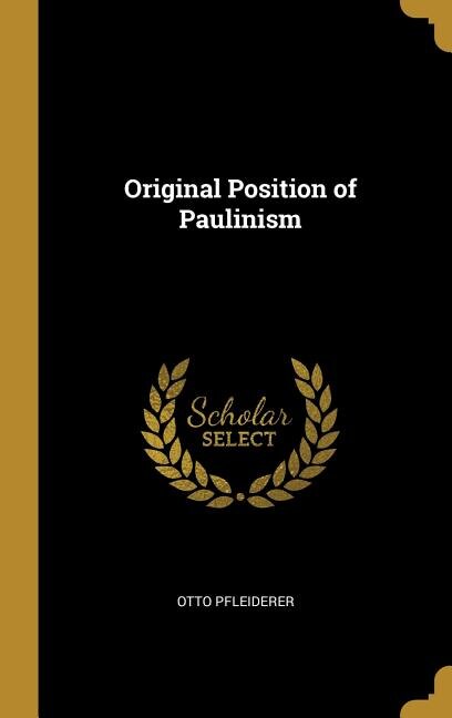 Couverture_Original Position of Paulinism