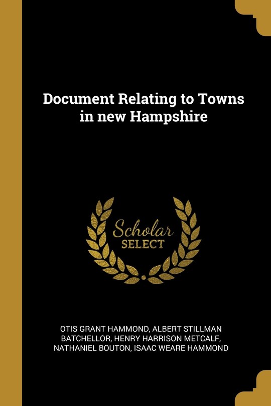 Front cover_Document Relating to Towns in new Hampshire