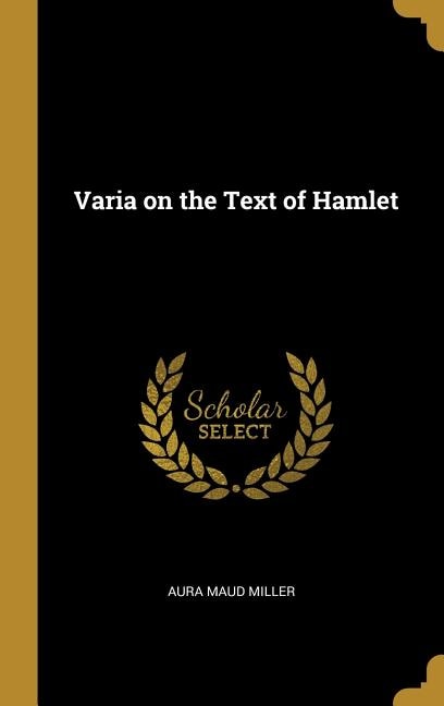 Front cover_Varia on the Text of Hamlet