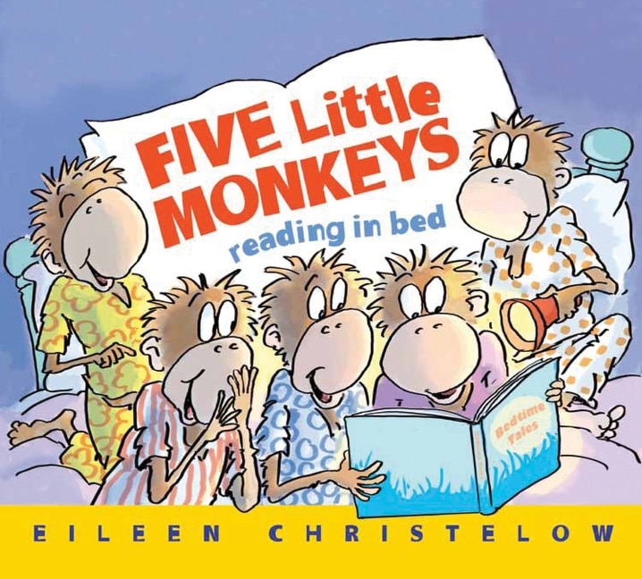Front cover_Five Little Monkeys Reading in Bed Board Book