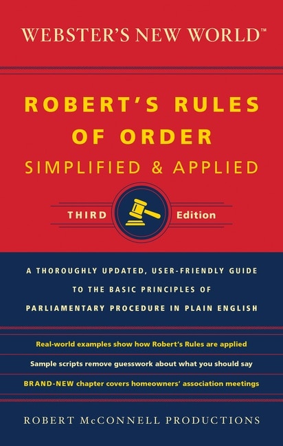 Couverture_Webster's New World Robert's Rules Of Order Simplified And Applied, Third Ed.