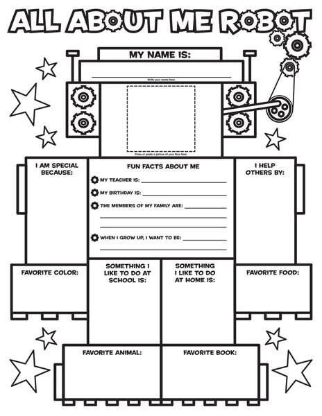 Front cover_Graphic Organizer Posters: All About Me Robot