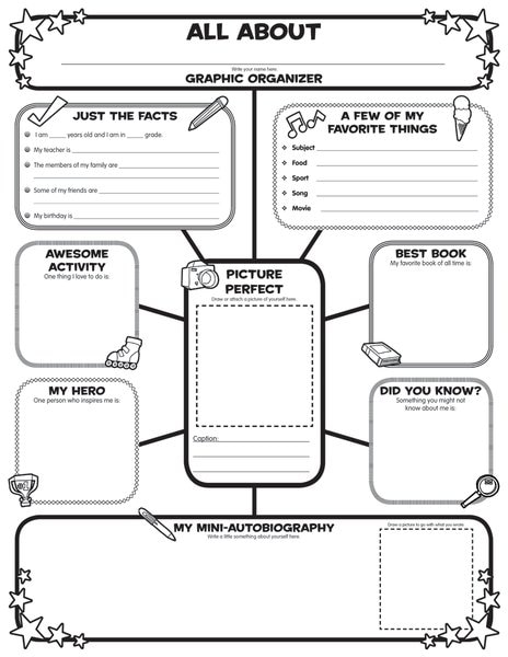 Graphic Organizer Posters: All-about-me Web