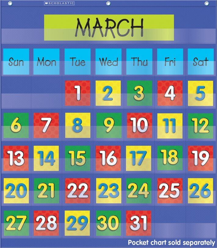 Front cover_Calendar Dates (2 colored sets of dates) Pocket Chart Add-ons