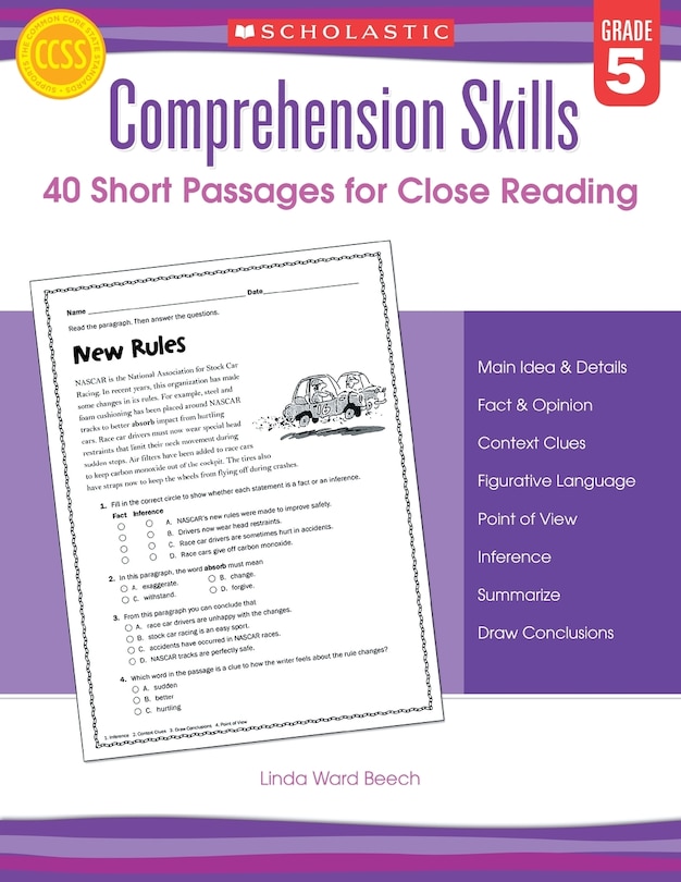 Couverture_Comprehension Skills: Short Passages for Close Reading: Grade 5