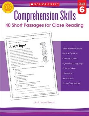 Couverture_Comprehension Skills: Short Passages for Close Reading: Grade 6