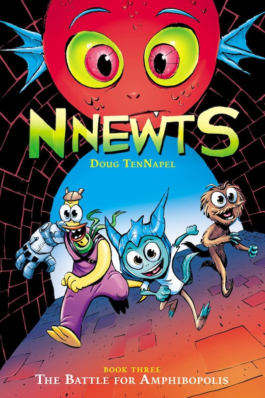 Front cover_The Battle for Amphibopolis: A Graphic Novel (Nnewts #3)
