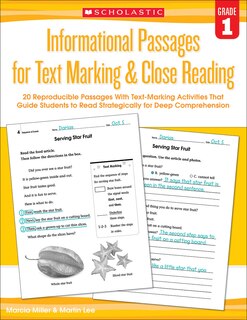 Couverture_Informational Passages for Text Marking & Close Reading: Grade 1