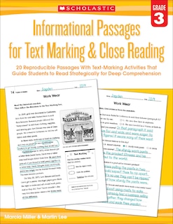Couverture_Informational Passages for Text Marking & Close Reading: Grade 3