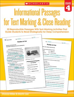 Front cover_Informational Passages for Text Marking & Close Reading: Grade 4