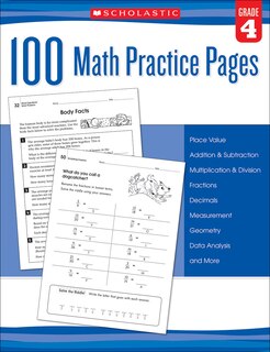 Front cover_100 Math Practice Pages: Grade 4