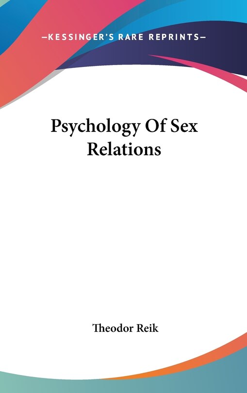 Couverture_Psychology Of Sex Relations