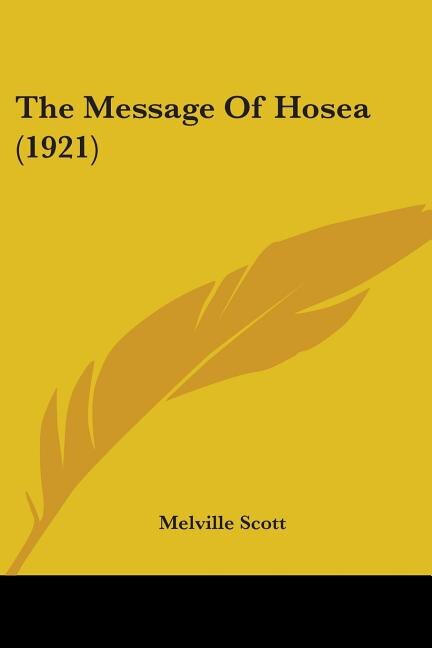 Couverture_The Message Of Hosea (1921)