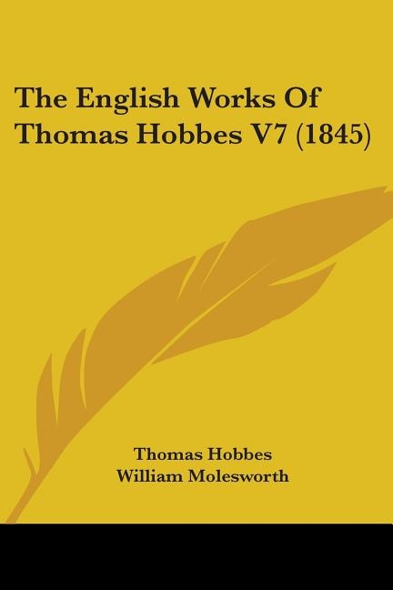 Front cover_The English Works Of Thomas Hobbes V7 (1845)