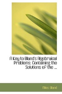 Front cover_A Key to Bland's Algebraical Problems