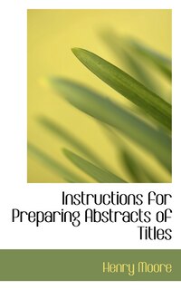 Front cover_Instructions for Preparing Abstracts of Titles