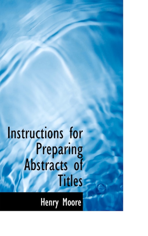 Front cover_Instructions for Preparing Abstracts of Titles