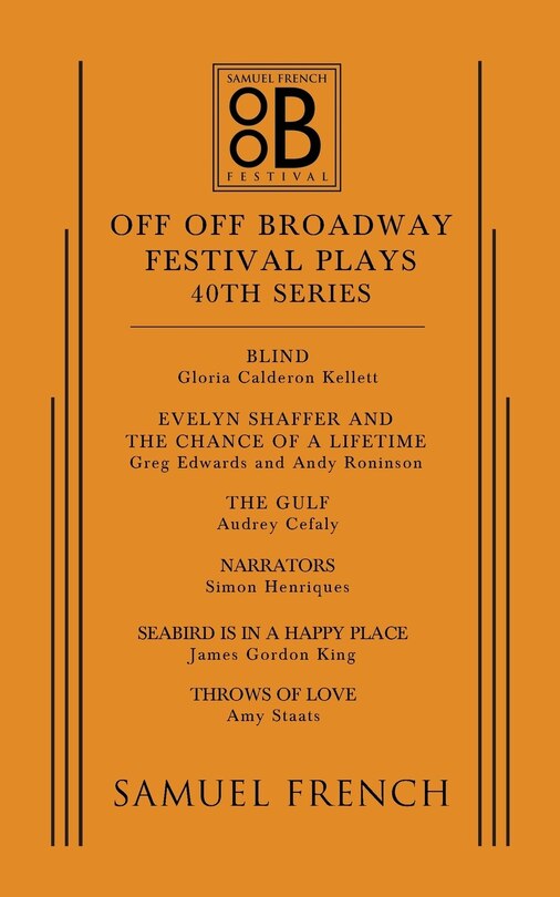 Front cover_Off Off Broadway Festival Plays, 40th Series