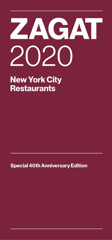 Front cover_Zagat 2020 New York City Restaurants