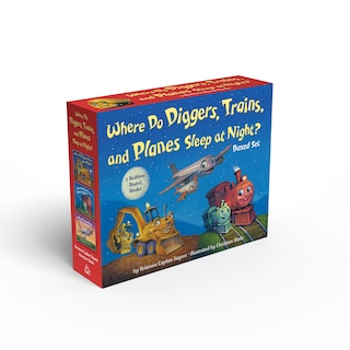 Couverture_Where Do Diggers, Trains, And Planes Sleep At Night? Board Book Boxed Set