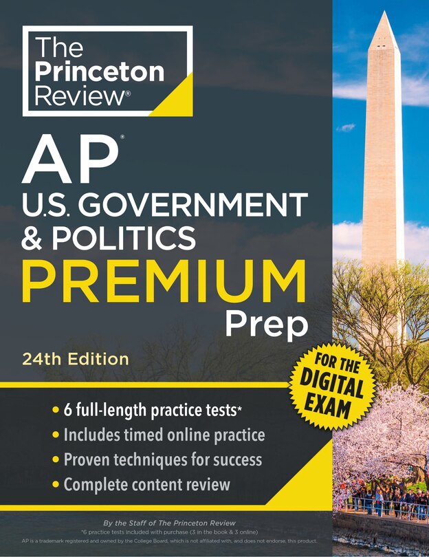 Front cover_Princeton Review AP U.S. Government & Politics Premium Prep, 24th Edition