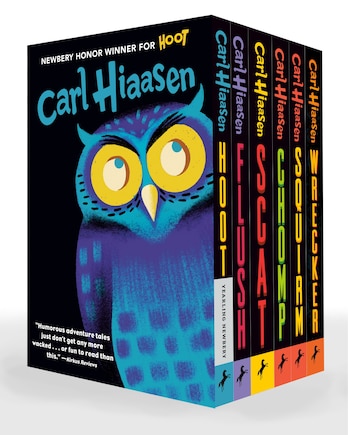 Hiaasen 6-Book Paperback Boxed Set: Hoot; Flush; Scat; Chomp; Squirm; Wrecker