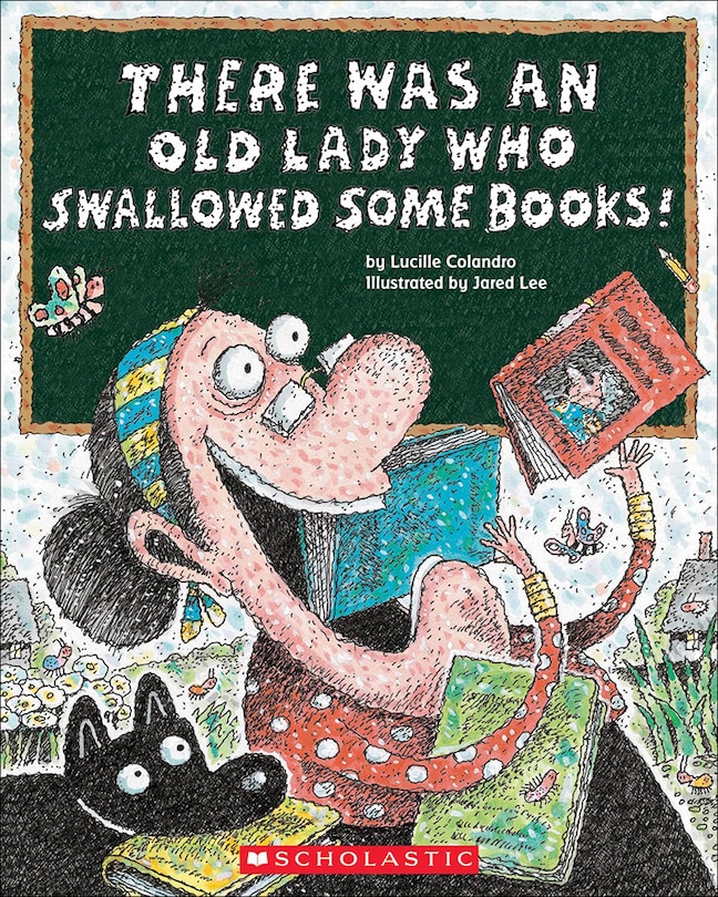 Front cover_There Was an Old Lady Who Swallowed Some Books!