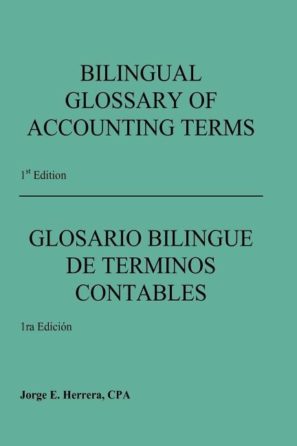 Front cover_Bilingual Glossary of Accounting Terms