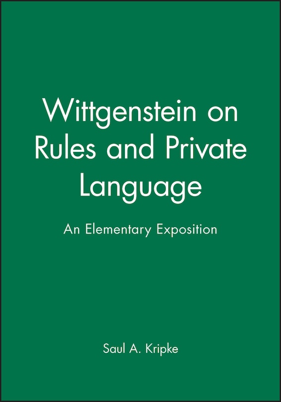 Front cover_Wittgenstein on Rules and Private Language