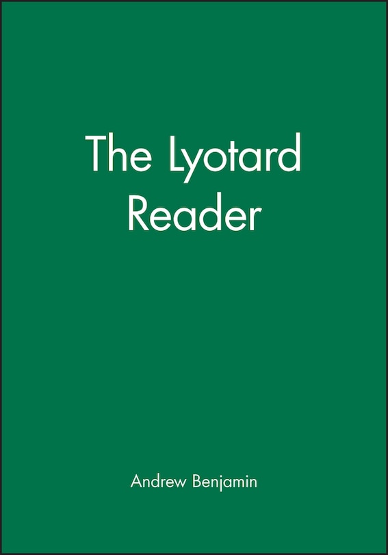 Front cover_The Lyotard Reader