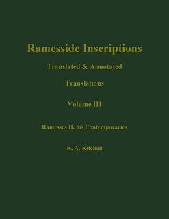 Front cover_Ramesside Inscriptions, Ramesses II, His Contempories