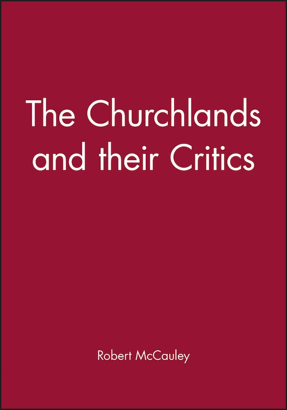 Front cover_The Churchlands and their Critics
