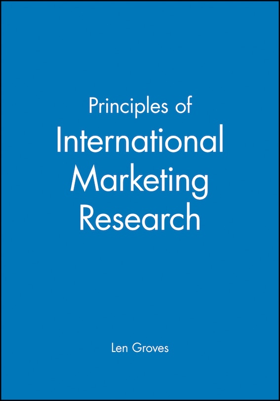 Front cover_Principles of International Marketing Research