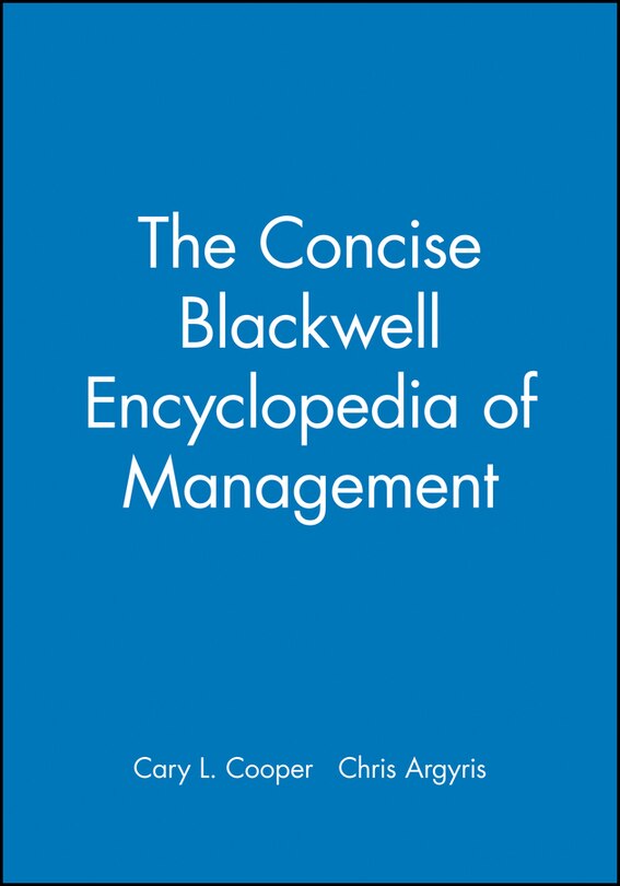 Couverture_The Concise Blackwell Encyclopedia of Management