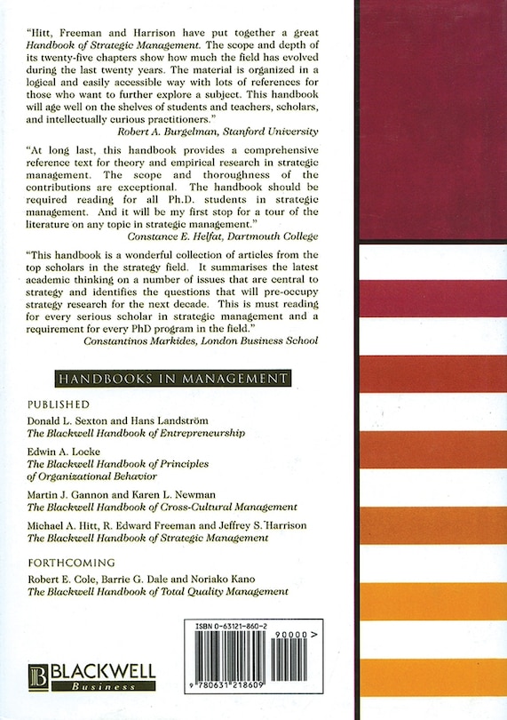 Front cover_The Blackwell Handbook of Strategic Management
