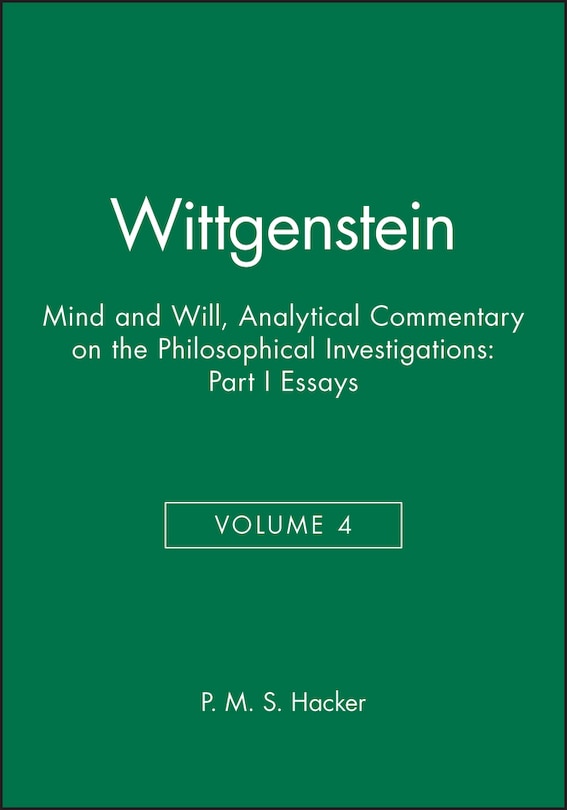 Front cover_Wittgenstein, Part I: Essays