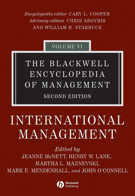 Couverture_The Blackwell Encyclopedia of Management, International Management