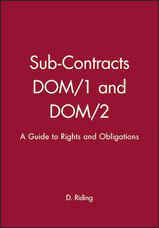 Front cover_Sub-Contracts DOM/1 and DOM/2