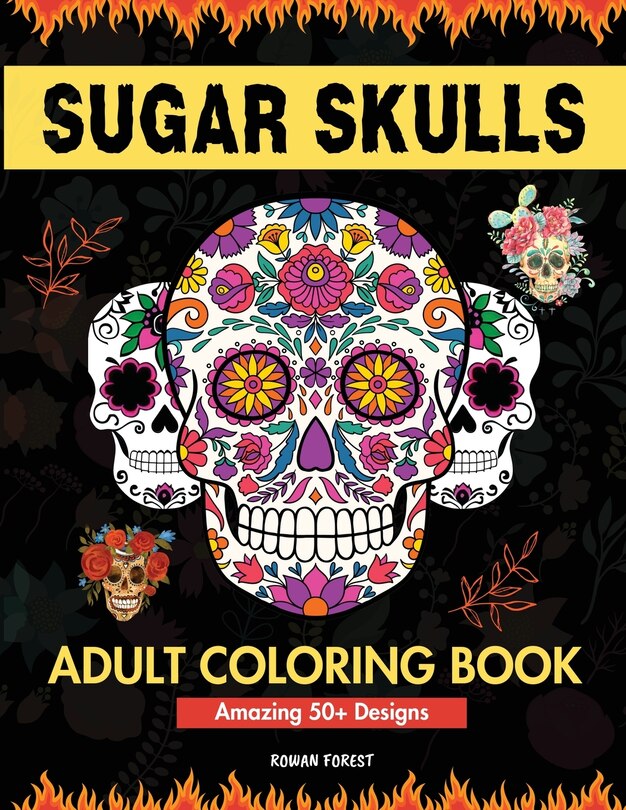 Front cover_Sugar Skulls Coloring Book for Adults