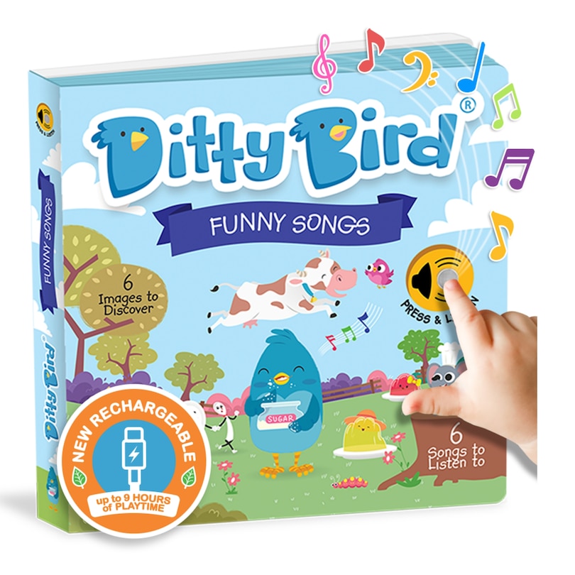 Front cover_Ditty Bird | Funny Songs | Interactive Musical Book for toddlers 1- 3 | Sound book for 1 year old | baby gift with music