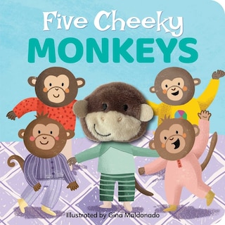 Front cover_Five Cheeky Monkeys: Finger Puppet Board Book