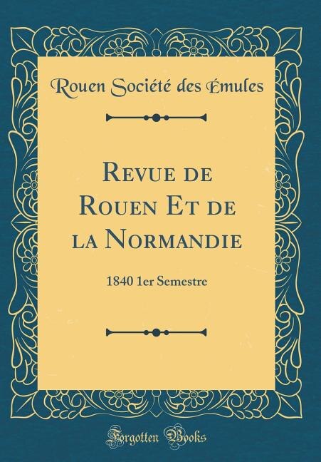 Couverture_Revue de Rouen Et de la Normandie