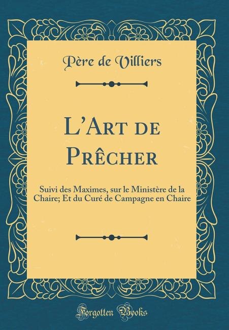 Couverture_L'Art de Prêcher