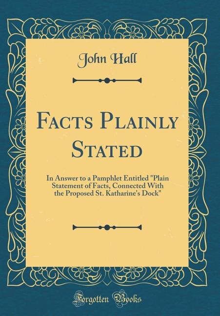 Couverture_Facts Plainly Stated