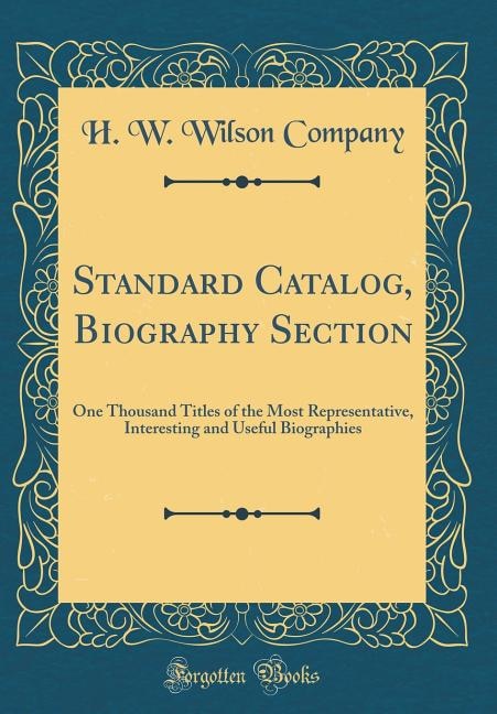 Couverture_Standard Catalog, Biography Section